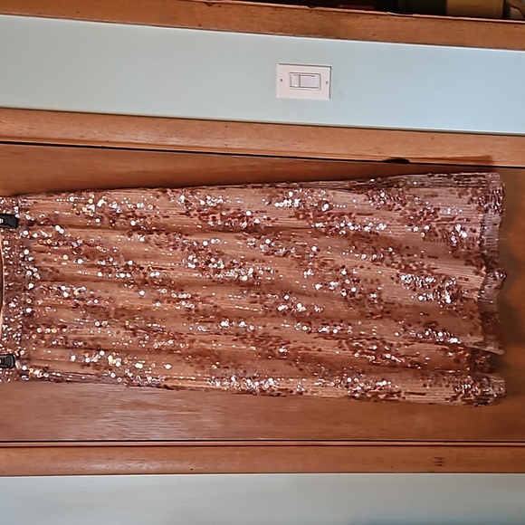 Zara Gold Sequined Maxi Skirt sz Large - Picture 3 of 5